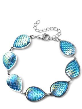 Blue Magic Resin Bracelet in Stainless Steel